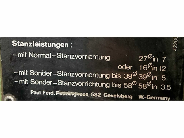 Peddinghaus stanzfix ponsmachine - afbeelding 5 van  7