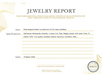 Peer vorm briljant van 4.00 carat (gecertificeerd) - afbeelding 3 van  4