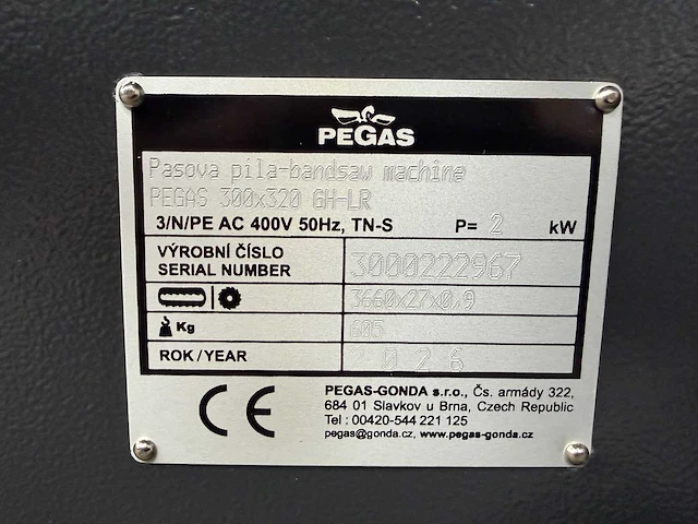 Pegas-gonda - 2026 - 300x320 gh-lr - metalen horizontale bandzaagmachine - afbeelding 3 van  15
