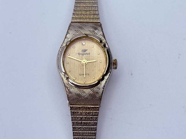 Pegasus two-tone dameshorloge met diamant - afbeelding 2 van  6