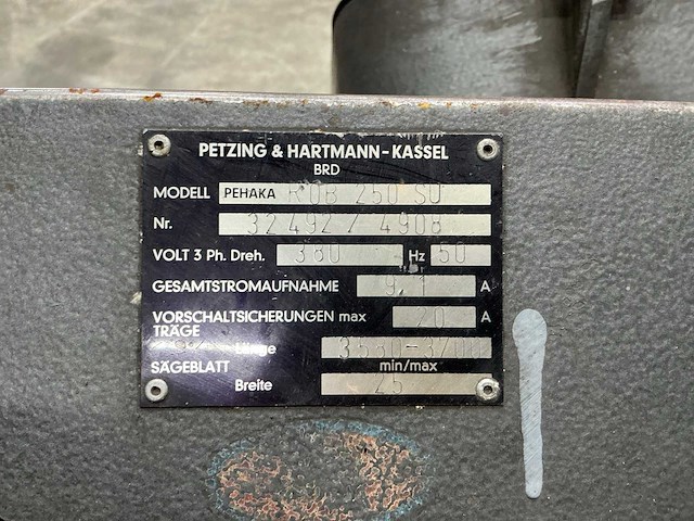 Pehaka r0b 250 s0 bandzaagmachine - afbeelding 9 van  11