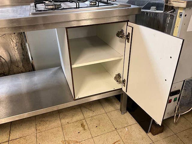 Pelgrim rvs werktafel met fornuis - afbeelding 1 van  2