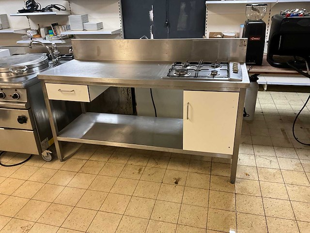 Pelgrim rvs werktafel met fornuis - afbeelding 2 van  7