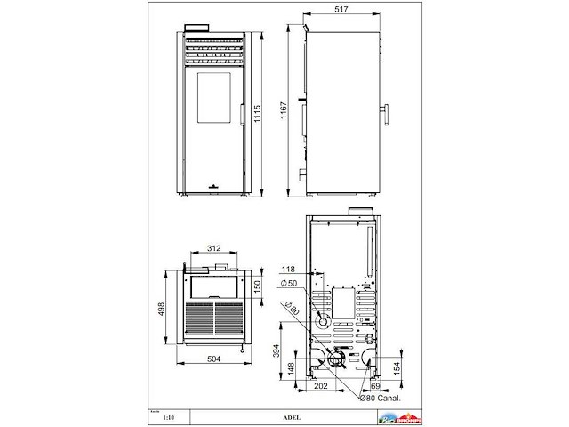 Pelletkachel - bronpi - adel - vrijstaand zwart - afbeelding 4 van  4