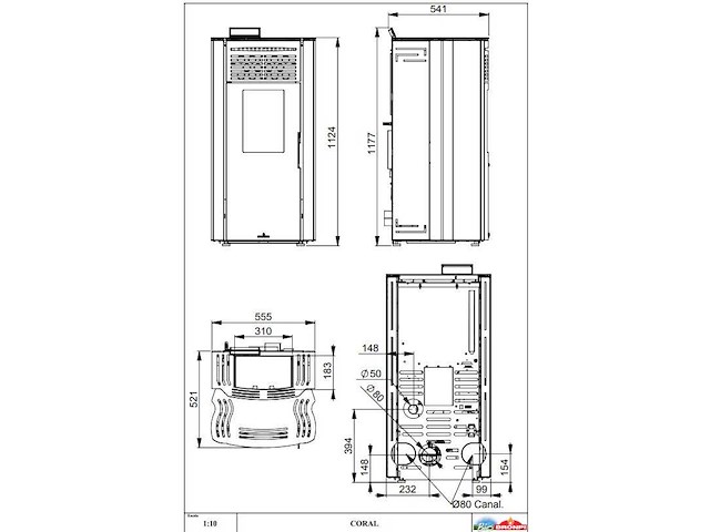 Pelletkachel - bronpi - coral -grijs - afbeelding 2 van  2