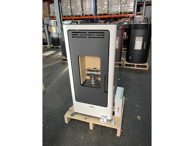 Pelletkachel bronpi, kira wit vrijstaand, wit - afbeelding 1 van  3