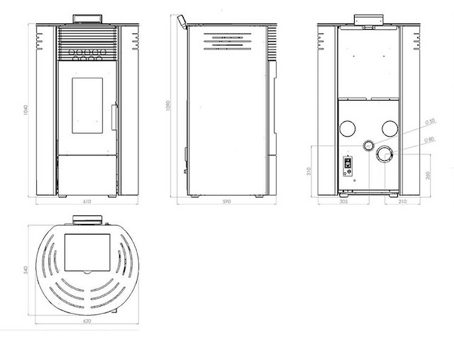 Pelletkachel esperia, eser 14 wit, wit - afbeelding 6 van  6