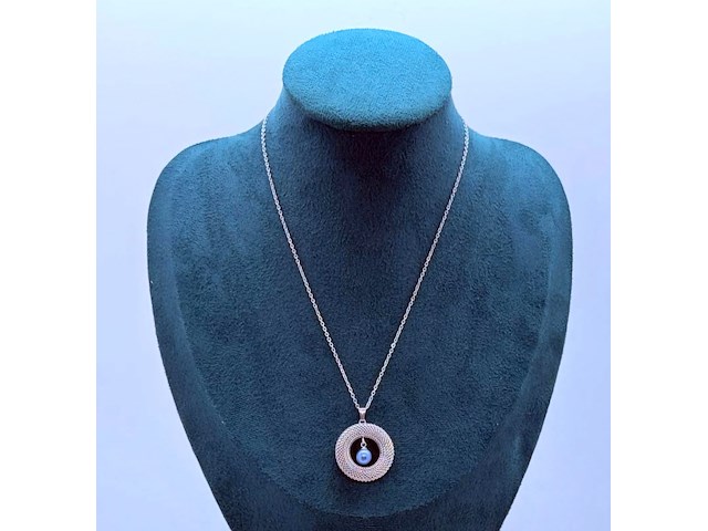 Pendant collier met blauwe akoya parel - afbeelding 1 van  6