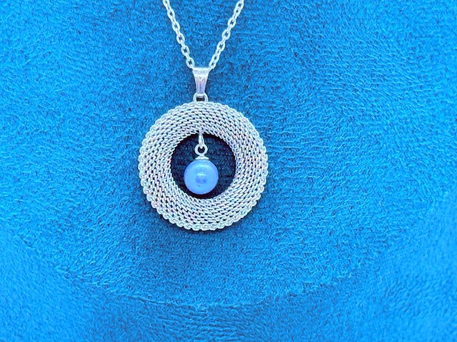 Pendant collier met blauwe akoya parel - afbeelding 2 van  6