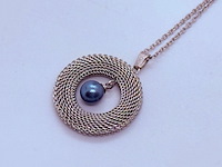Pendant collier met blauwe akoya parel - afbeelding 3 van  6