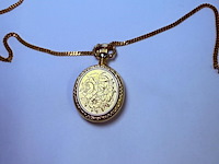 Pendant horloge met ketting - mechanisch met edelstenen accenten - afbeelding 2 van  3