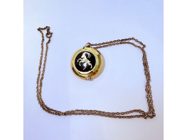 Pendant horloge met voorstelling van steenbok - mechanisch - afbeelding 1 van  4