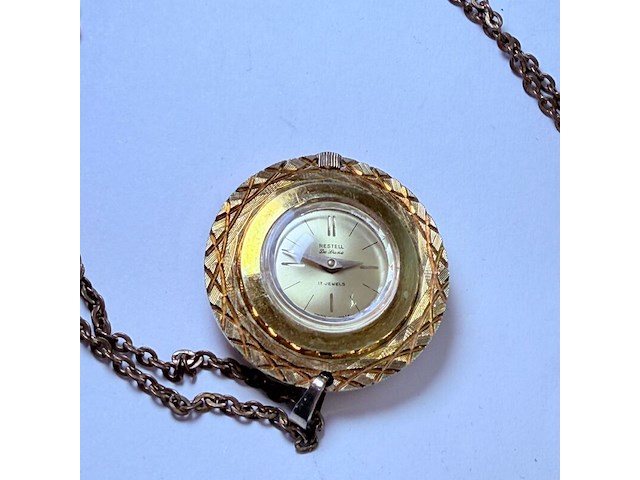Pendant horloge met voorstelling van steenbok - mechanisch - afbeelding 3 van  4