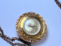 Pendant horloge met voorstelling van steenbok - mechanisch - afbeelding 3 van  4