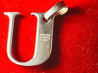 Pendant staal met .750 goud. - afbeelding 1 van  5