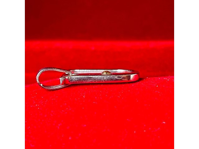 Pendant staal met .750 goud. - afbeelding 4 van  5