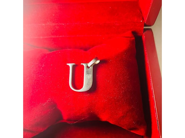 Pendant staal met .750 goud. - afbeelding 1 van  5