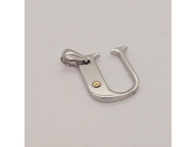 Pendant staal met .750 goud. - afbeelding 2 van  3