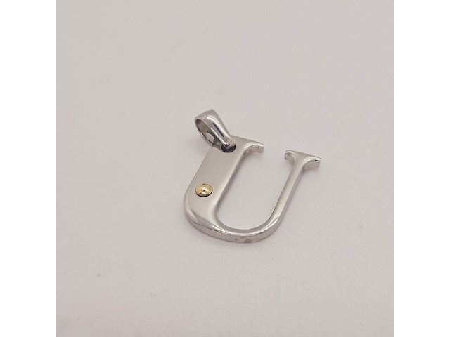 Pendant staal met .750 goud. - afbeelding 3 van  3