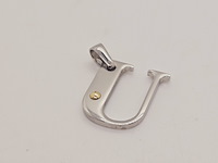 Pendant staal met .750 goud. - afbeelding 2 van  3