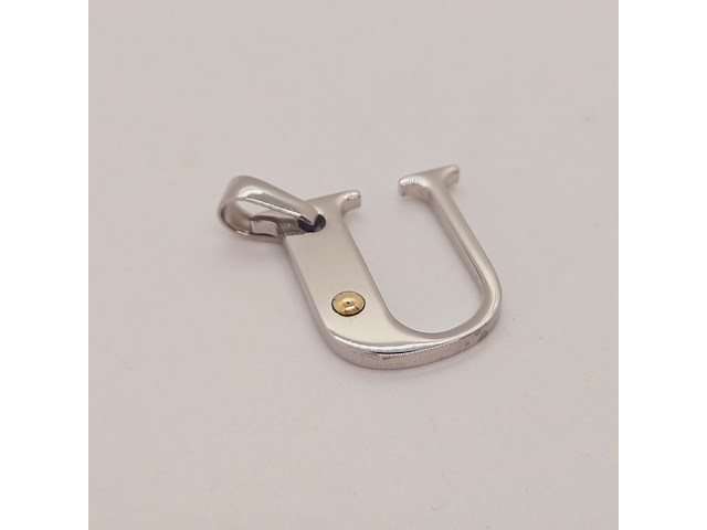 Pendant staal met .750 goud. - afbeelding 1 van  3