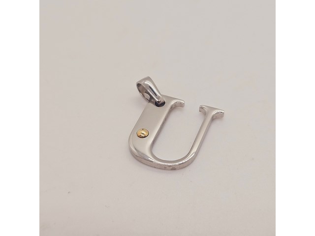 Pendant staal met .750 goud. - afbeelding 2 van  3