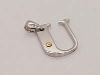 Pendant staal met .750 goud. - afbeelding 1 van  3