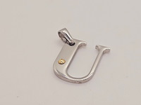 Pendant staal met .750 goud. - afbeelding 2 van  3