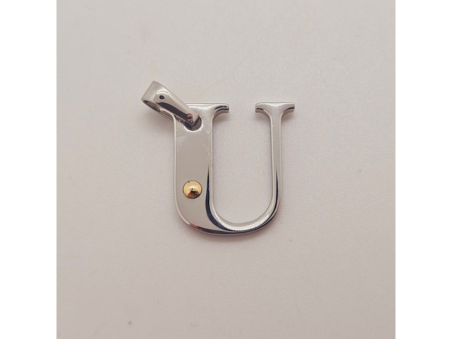 Pendant staal met .750 goud. - afbeelding 3 van  3