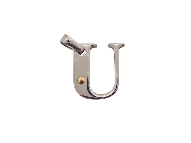 Pendant staal met .750 goud. - afbeelding 1 van  3
