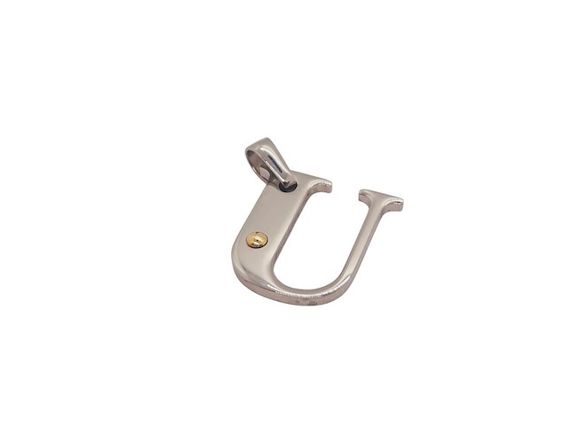 Pendant staal met .750 goud. - afbeelding 2 van  3