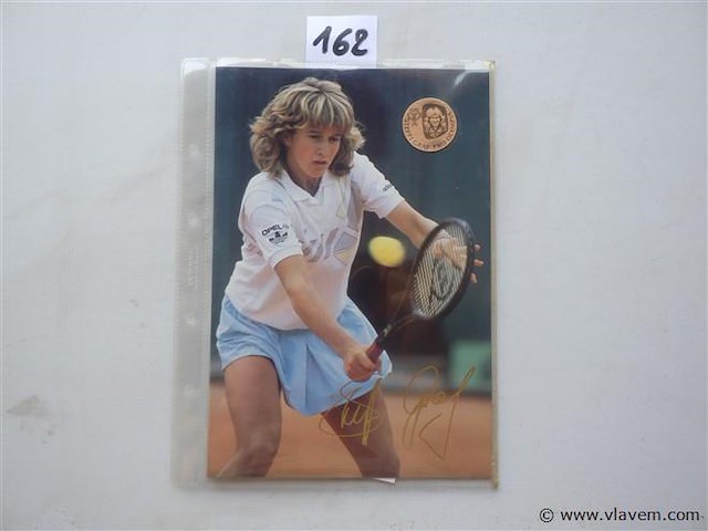 Penning steffi graf met gesigneerde foto - afbeelding 1 van  4