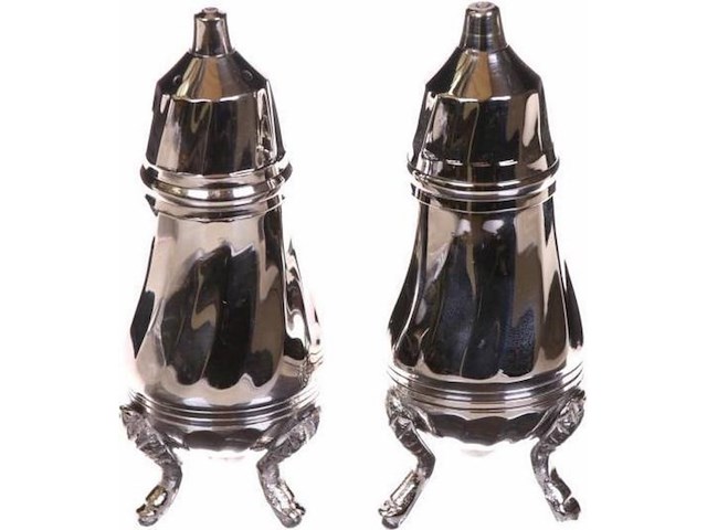 Peper & zout stel nikkel 4,5 x 11 cm aantal 1 set. - afbeelding 3 van  3