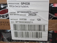 Pepsi cherry flavor. 120 trays a 24 blikken 0,33l. totaal 2880 blikken. tht 2-26. bod is inclusief 432 euro... - afbeelding 3 van  3