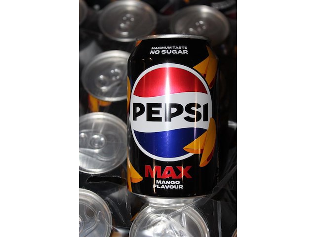 Pepsi cola max mango. 51 trays a 24 blikken 0,33l. totaal 1224 blikken. tht 12-25. bod is inclusief 183,6 e... - afbeelding 3 van  3