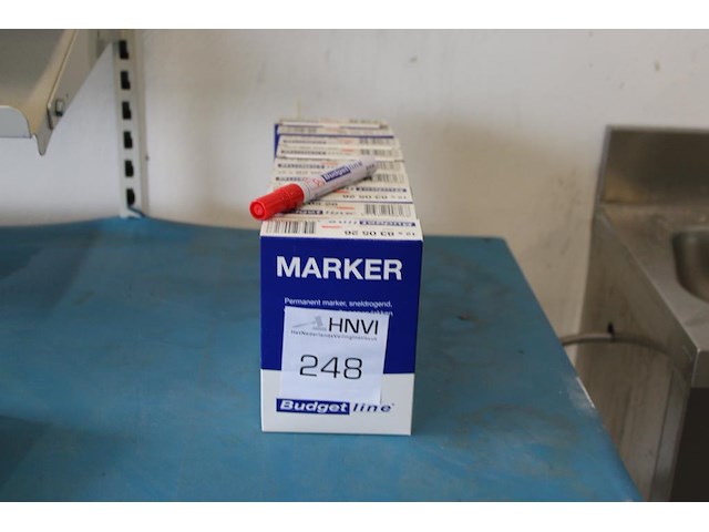 Permanent markers budget line rood. negen dozen. - afbeelding 1 van  2