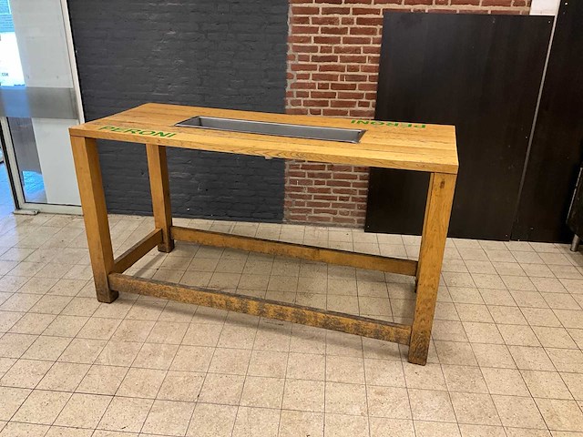 Peroni eikenhouten statafel met ijsbak - afbeelding 3 van  10