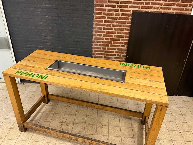 Peroni eikenhouten statafel met ijsbak - afbeelding 5 van  10
