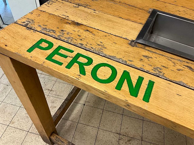 Peroni eikenhouten statafel met ijsbak - afbeelding 10 van  10