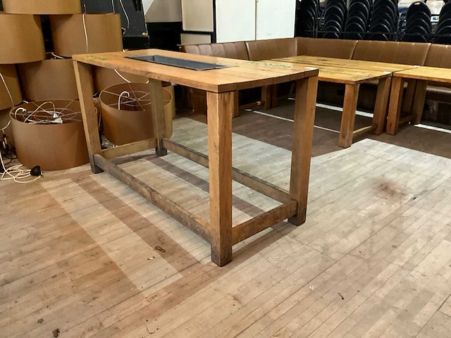 Peroni eikenhouten statafel met ijsbak - afbeelding 4 van  8