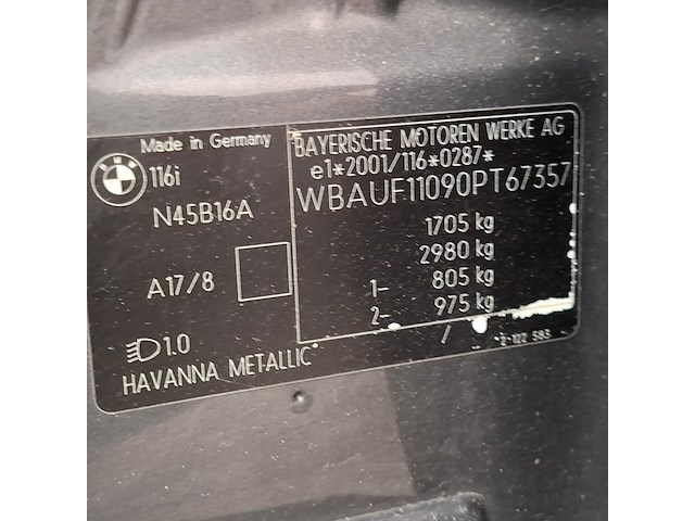 Personenauto, bmw, 1-serie, 116i, 2005 - afbeelding 53 van  70