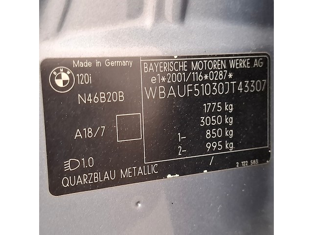 Personenauto, bmw, 1-serie, 120i, 2005 - afbeelding 62 van  76