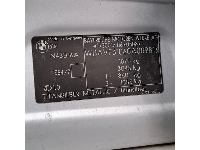 Personenauto, bmw, 3er reihe, 316i business line, 2008 - afbeelding 59 van  71