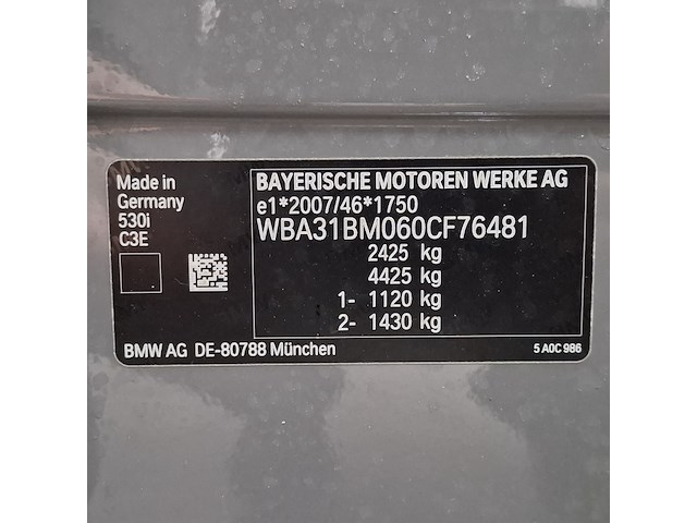 Personenauto, bmw, 5-serie touring, 530i high executive edition, 2021 - afbeelding 37 van  61