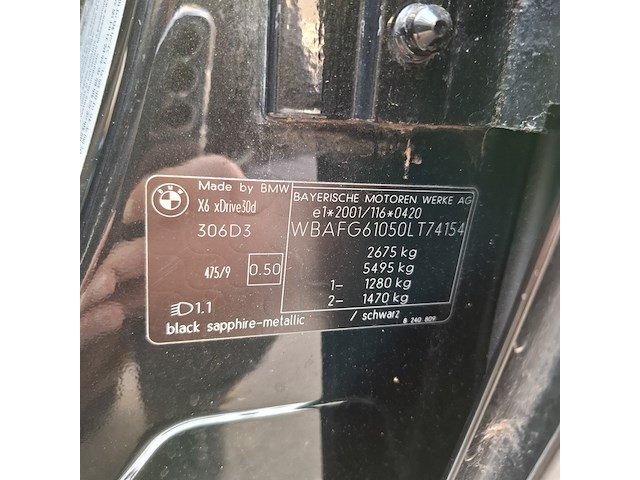 Personenauto, bmw, x6 3.0d xdrive high executive, zwart, 2009 - afbeelding 50 van  62