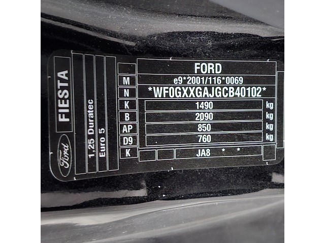 Personenauto, ford, fiesta, 1.25 trend, 2012 - afbeelding 31 van  49