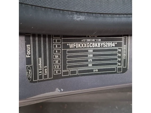 Personenauto, ford, focus, 1.6 ecoboost titanium, 2012 - afbeelding 62 van  76