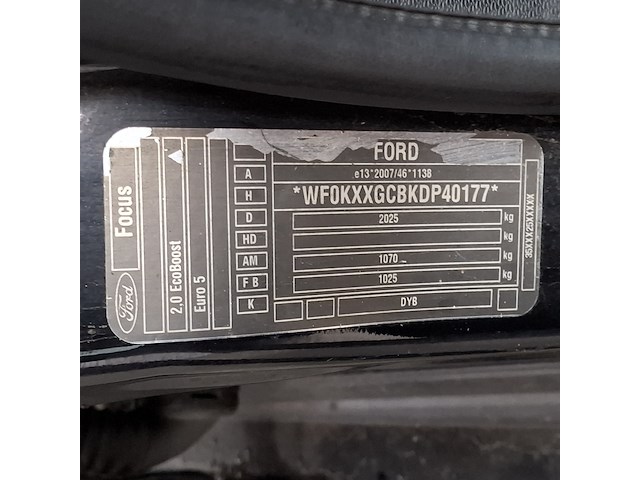 Personenauto, ford, focus, 2.0 ecoboost st-3, 2013 - afbeelding 32 van  48