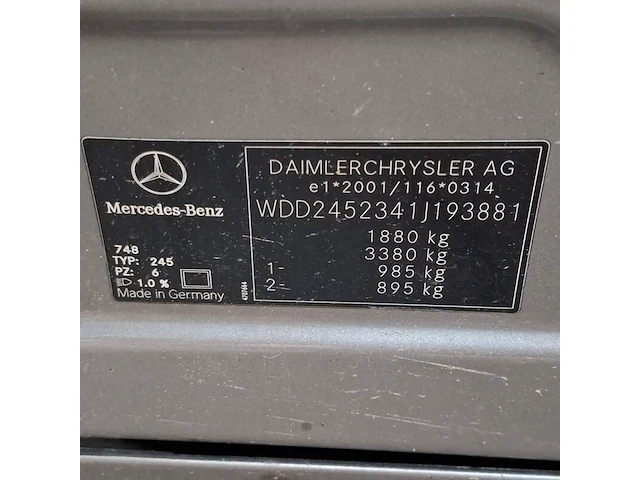 Personenauto, mercedes-benz, b-klasse, 200 turbo, 2006 - afbeelding 66 van  82