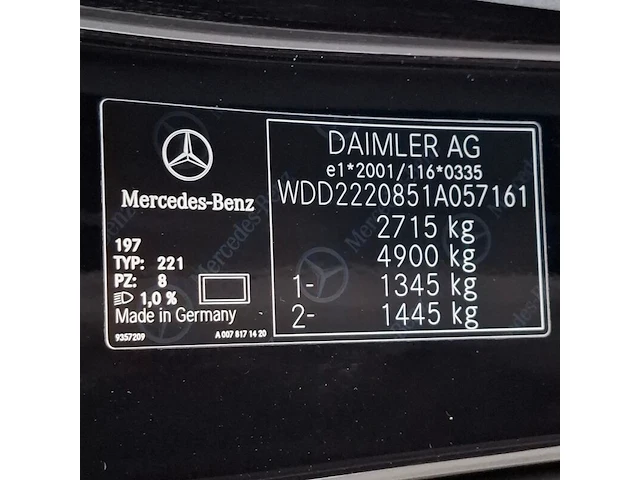 Personenauto, mercedes-benz, s-klasse, 500 4matic edition 1, 2014 - afbeelding 61 van  75